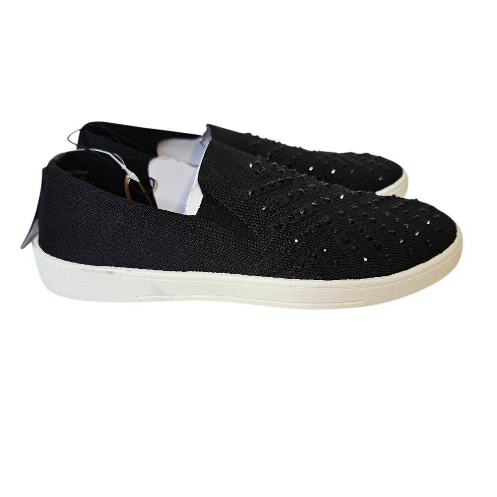 White Mountain black bling slip on sneakers. Size 7, NWT.